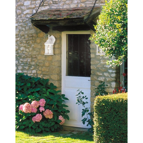 Westinghouse One-Light Outdoor Wall Lantern Textured Wht Cast Alumn Clr Bev Gls 6783400 - main